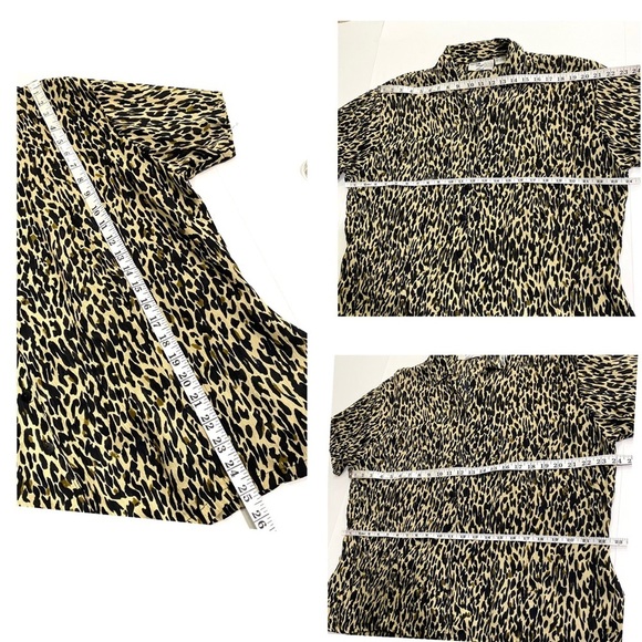 Maxi Tank Sleeveless Dress Set Large Matching Over-Blouse Brown Cheetah Mob Wife - Picture 15 of 15